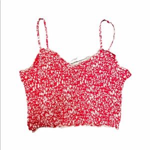 Red and white floral cami.